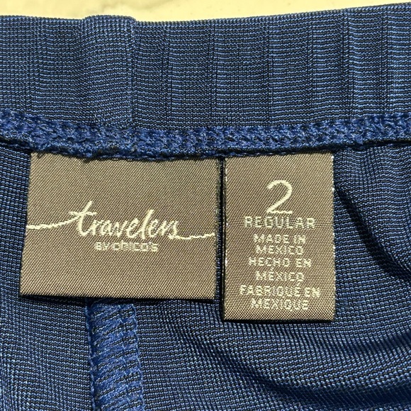 CHICO’S Travelers Sz 2 Reg Slinky Elasticized Waist Straight Leg Pull On Pants - Picture 8 of 11